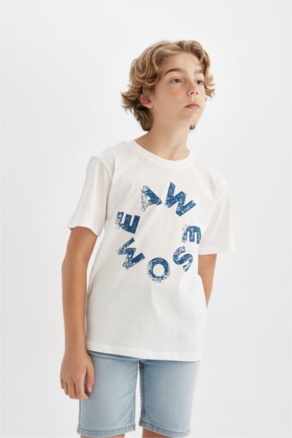 Boy Crew Neck Printed Short Sleeve T-Shirt