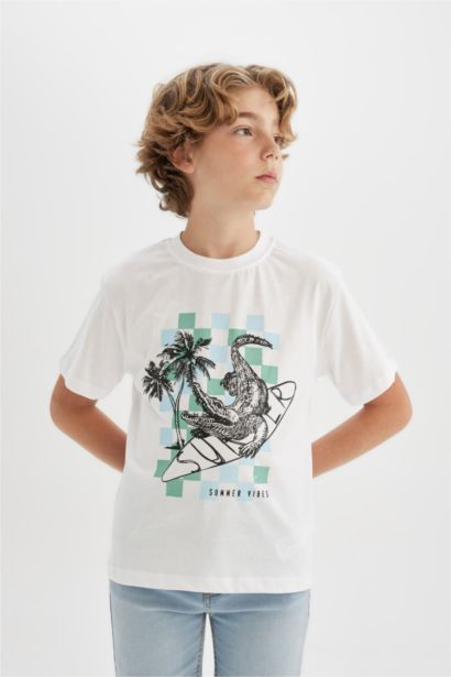 Boy Crew Neck Printed Short Sleeve T-Shirt