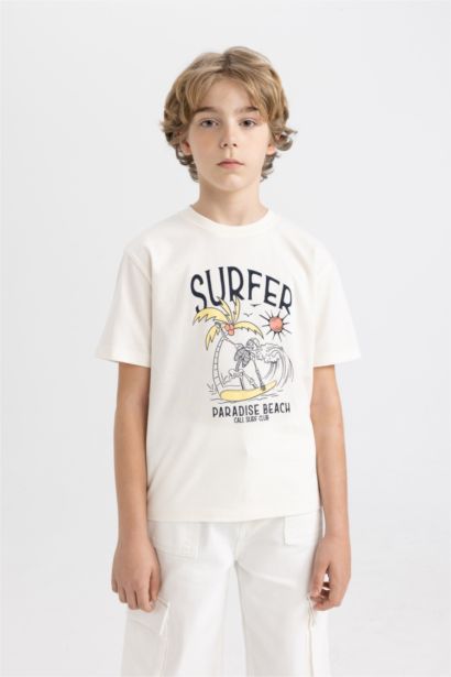 Boy New Regular Fit Crew Neck Printed T-Shirt