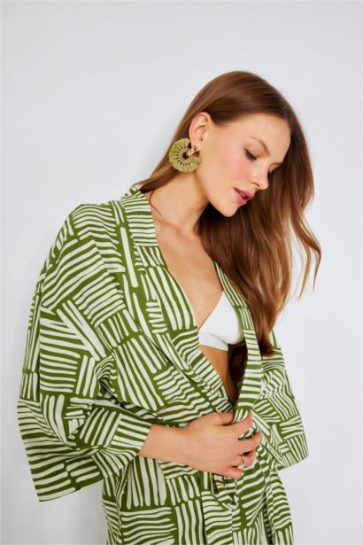 Regular Fit Printed Cotton Beachwear