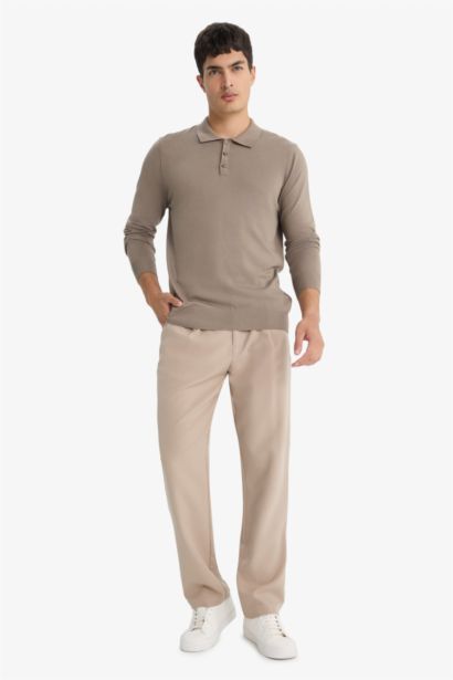 Standard Fit Polo Collar Knitwear Pullover