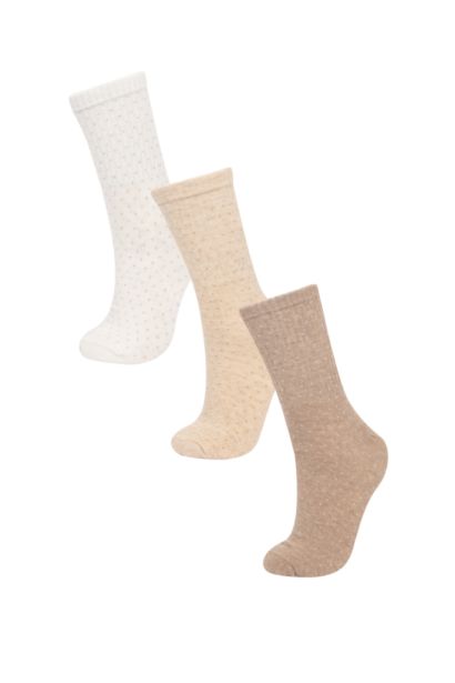 Woman Comfortable Elastic 3 Piece Cotton Long Socks