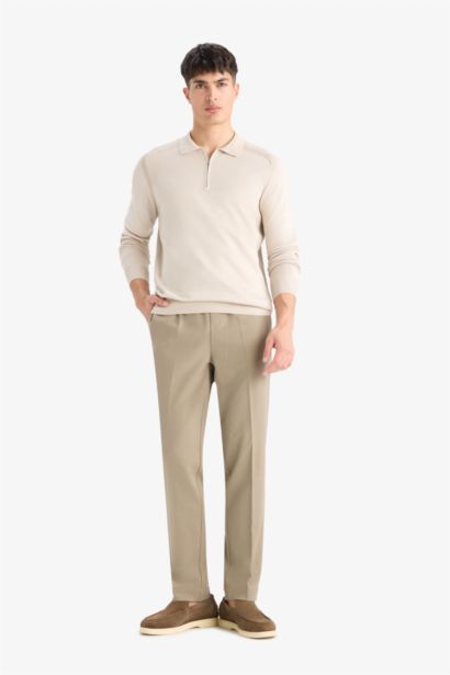 Standard Fit Polo Collar Knitwear Pullover