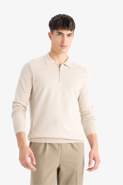 Standard Fit Polo Collar Knitwear Pullover