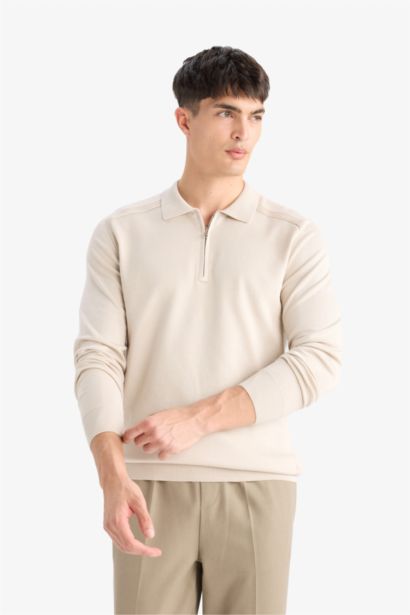 Standard Fit Polo Collar Knitwear Pullover