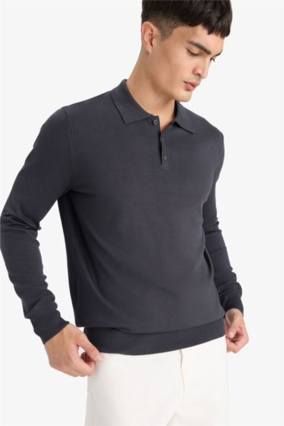 Pull en tricot à col polo Coupe standard
