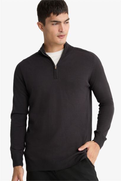 Pull à col montant demi-zip Coupe standard