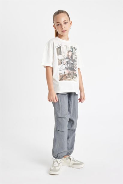 بنطلون جوجر باراشوت بناتي بثلاثة جيوب