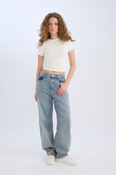 Baggy Fit High Waist Long Jeans
