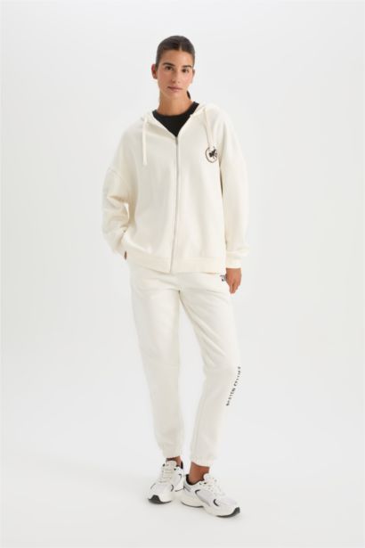 Oversize Fit Thick Sweatshirt Fabric Cardigan