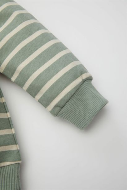 Baby Boy Crew Neck Striped Sweatshirt