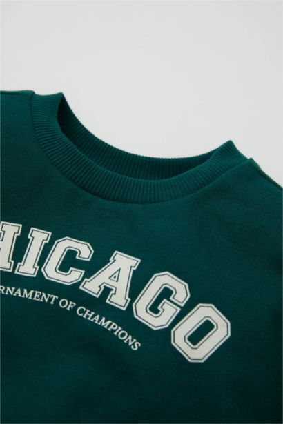 Baby Boy Slogan Printed Thin Sweatshirt Fabric 2 Piece Set