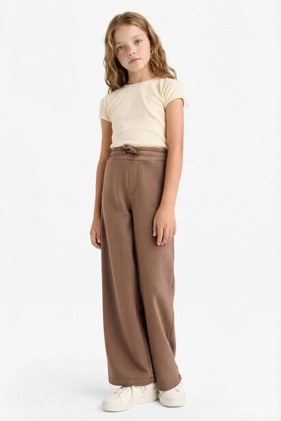 Girl Wide Leg Elastic Waist Sweatpants