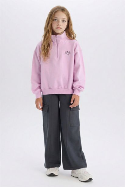Girl Wide Leg Cargo Sweatpants