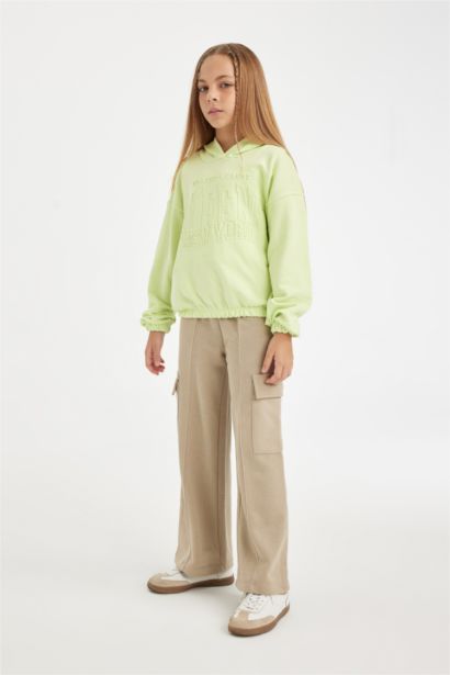 Girl Wide Leg Cargo Sweatpants