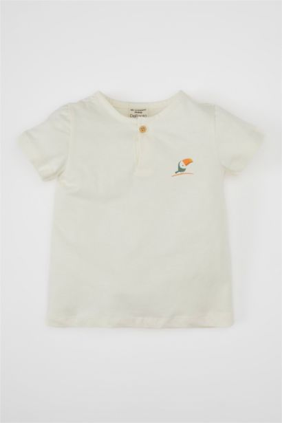 Baby Boy Palm Tree Patterned Jumpsuit T-Shirt Hat Muslin 3 Piece Set