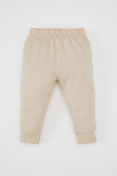 طقم بيبي بناتي سويت شيرت وسويت بانتس بطبعة شعار قصة عادية - قطعتين