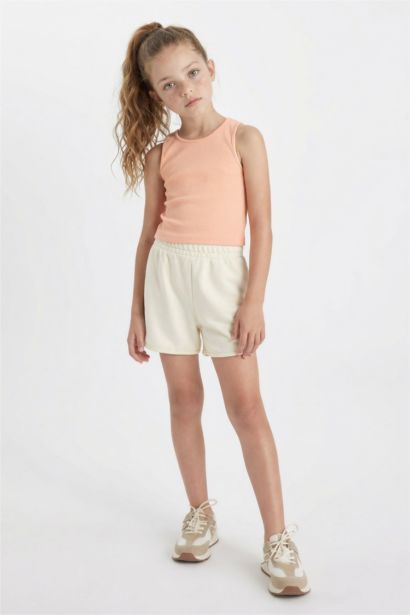 Girl Crew Neck Basic Crop Top