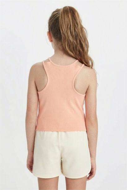 Girl Crew Neck Basic Crop Top