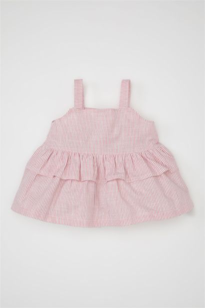 Baby Girl Strappy Linen Look Blouse