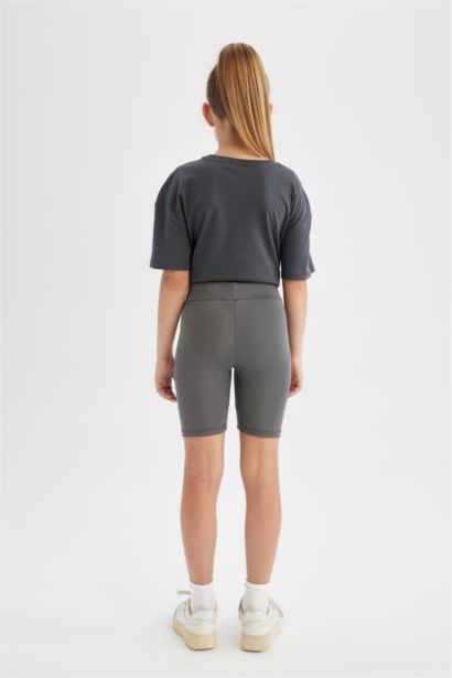 بنطلون ليجن بناتي بايكر مضلع أنثرا