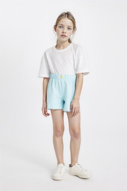 Girl Woven Labeled Shorts