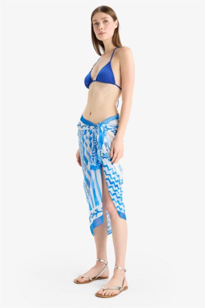 Fall in Love Standard Fit Patterned Chiffon Beachwear