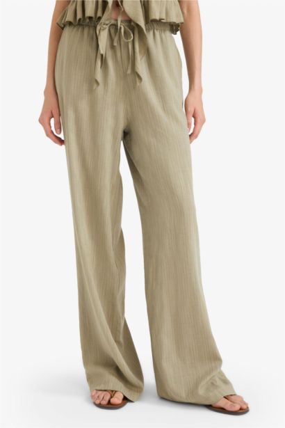 Pantalon large taille normale longueur standard à poches