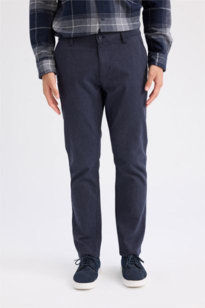 Chino Pantolon Regular Fit Normal Kesim Cepli Düz Paça
