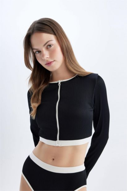 Regular Fit Uzun Kollu Sörf Bikini Üstü-Fall in Love