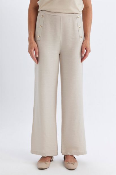 Wide Leg Pocket Standard Leg Trousers