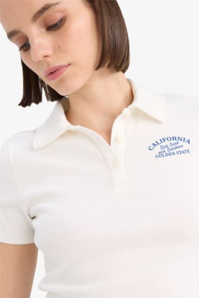 Slim Fit Slogan Pattern modal Short Sleeve T-Shirt