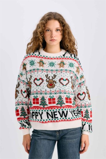 Christmas Themed Crew Neck Pullover