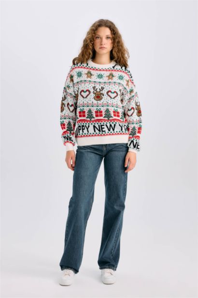 Christmas Themed Crew Neck Pullover