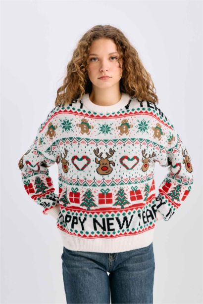 Christmas Themed Crew Neck Pullover