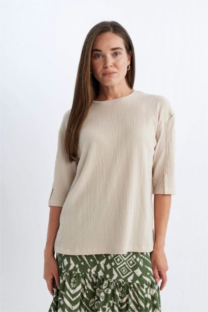 Regular Fit Crew Neck Half Sleeve T-Shirt