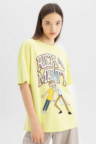 Rick and Morty Oversize Fit Crew Neck T-Shirt