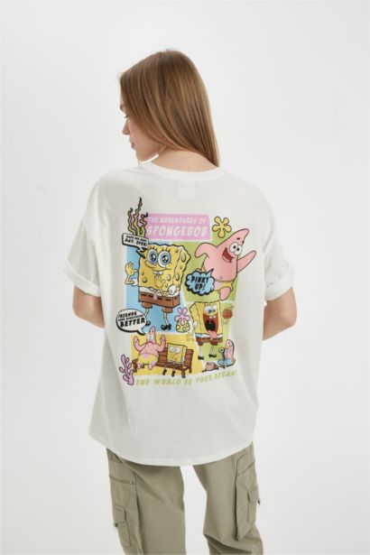 SpongeBob Oversize Fit Crew Neck Short Sleeve T-Shirt