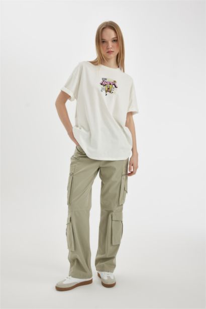 SpongeBob Oversize Fit Crew Neck Short Sleeve T-Shirt