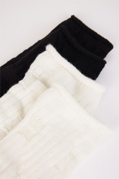 جوارب طويلة قطن نسائي - قطعتين
