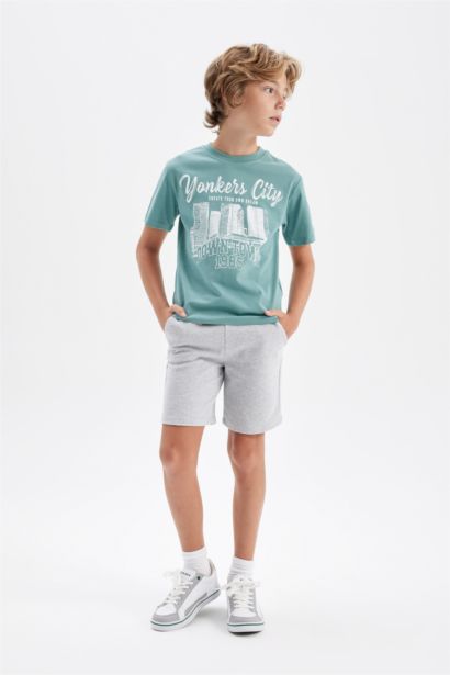 Boy Printed Short Sleeve T-Shirt Shorts 2 Piece Set