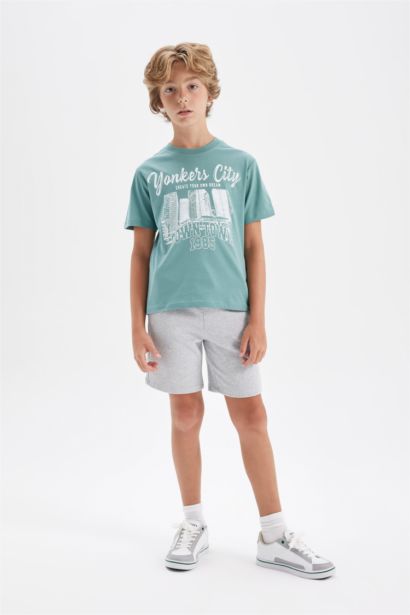 Boy Printed Short Sleeve T-Shirt Shorts 2 Piece Set