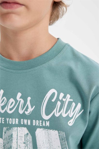 Boy Printed Short Sleeve T-Shirt Shorts 2 Piece Set