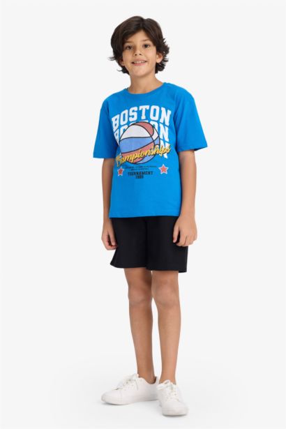 Boy Printed Short Sleeve T-Shirt Shorts 2 Piece Set