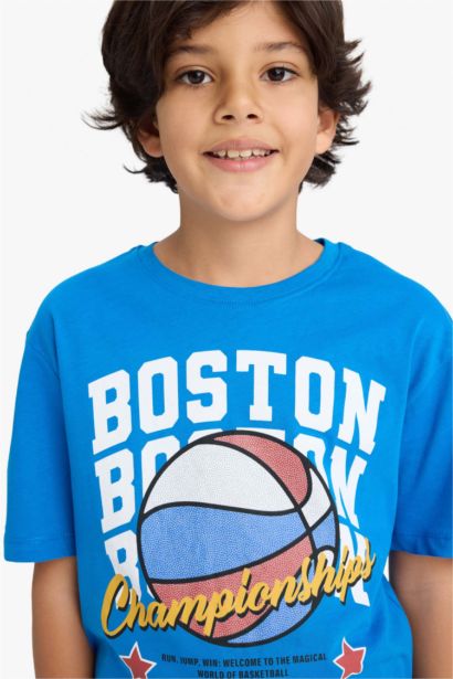 Boy Printed Short Sleeve T-Shirt Shorts 2 Piece Set