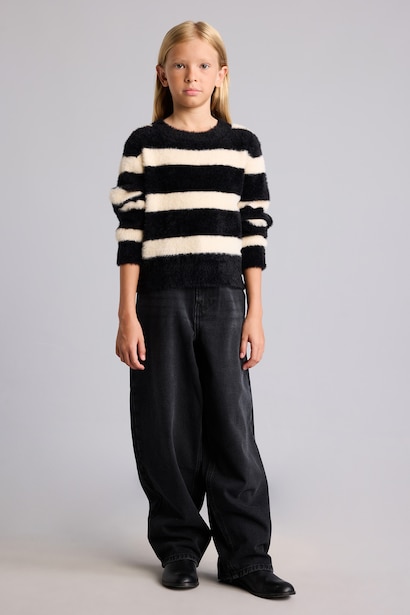 Girl Regular Fit Striped Crew Neck Pullover
