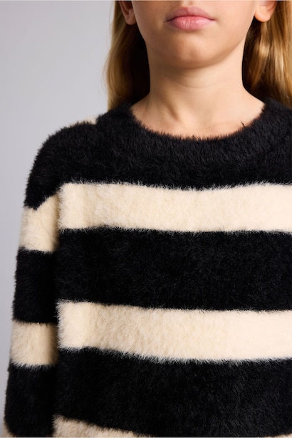 Girl Regular Fit Striped Crew Neck Pullover