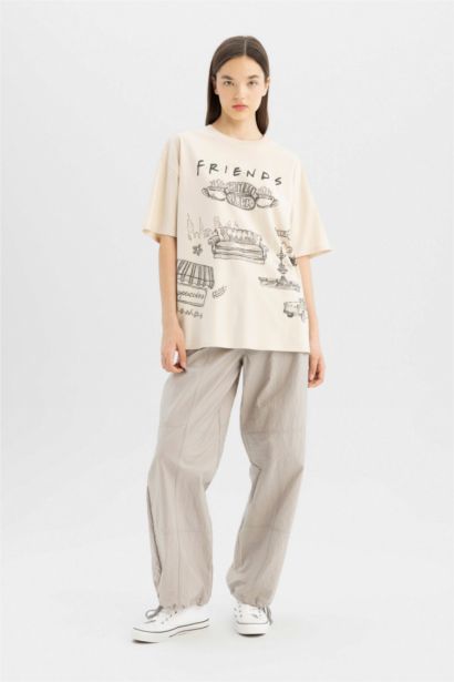 Friends Oversize Fit Crew Neck Printed T-Shirt