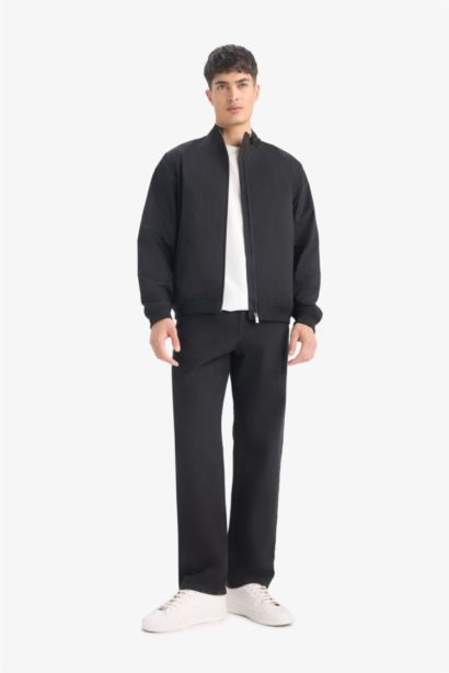 Slim Fit Dar Kesim Dik Yaka Astarlı Fermuarlı Cepli Mevsimlik Baharlık Mont