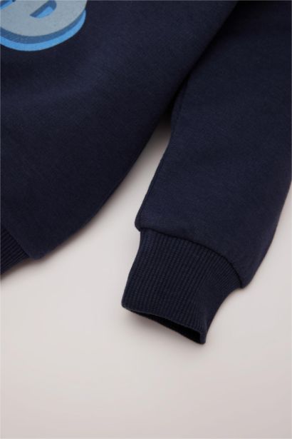 Regular Fit Slogan Crew Neck Sweatshirt